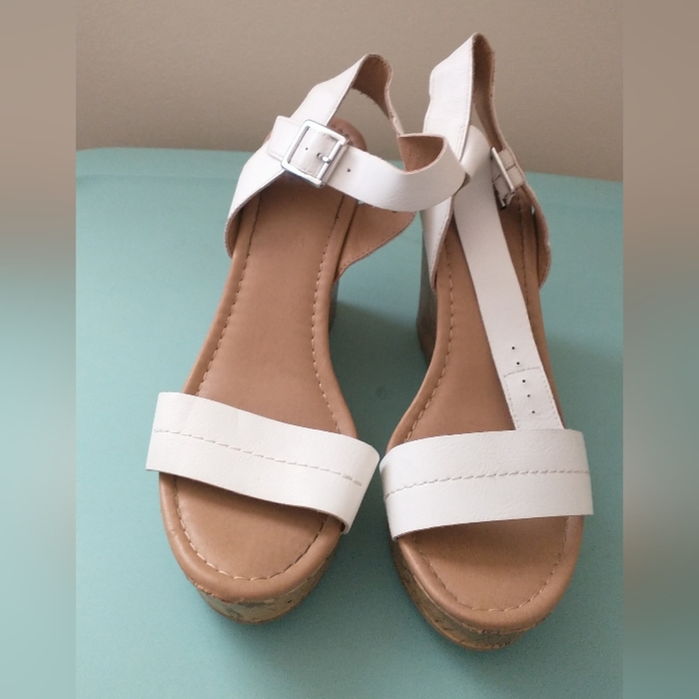 White Wedge Sandals